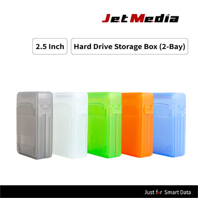 JetMedia 2.5 Inch HDD/SSD Hard Drive Protective Storage Box (2-Bay)