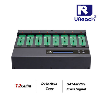 U-Reach PV800 1 to 7 M.2 SATA/NVME SSD Duplicator & Data Eraser