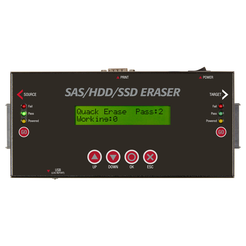 U-Reach SA250D SAS SATA 硬碟抹除機 支援2.5 3.5吋機械及固態硬碟資料清除 雙口18GB/min高速硬碟抹除 