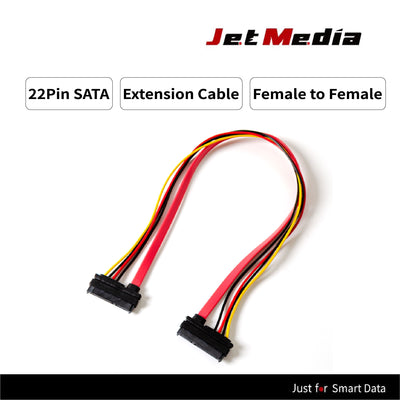 JetMediaの22ピンSATAパワー延長ケーブル（7+15ピン）女性から女性へのケーブルです