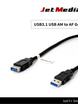 JetMedia U3AF01 USB3.1 USB AM to AF Gen 2 Cable 10Gbps Data Transfer Female
