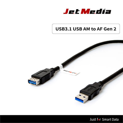 JetMedia U3AF01 USB3.1 USB AM to AF Gen 2 Cable 10Gbps Data Transfer Female