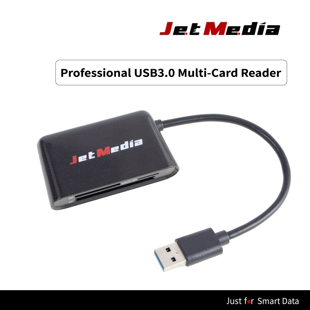 JetMedia CR301 High Quality CF/SD/Micro SD Card USB3.0 3.1 3.2 Reader Hub Docking