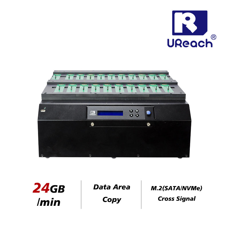 U-Reach PE2100 1 t o 20 SSD M.2 (SATA/NVMe) Duplicator and Sanitizer