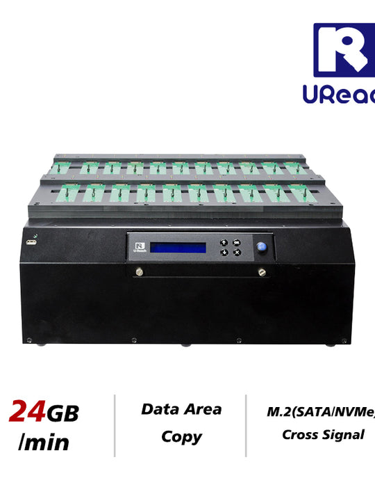 UReach PE2100 1對20 M.2 PCIE硬碟拷貝機 M.2 NVME SATA雙訊號自動辨識 M.2 SSD大量硬碟對拷機