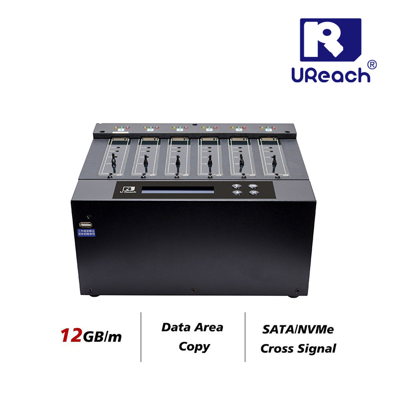 U-Reach PV600 1 to 5 M.2 SATA/NVME SSD Duplicator & Data Eraser