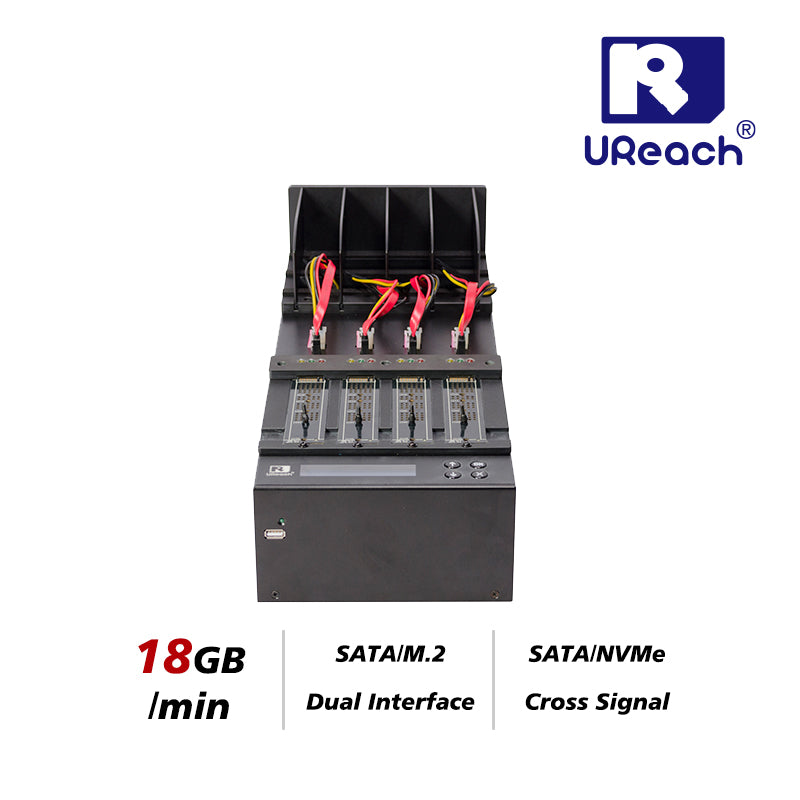 U-Reach PW400H 1 to 3 M.2 SATA/NVME SSD Duplicator & Data Eraser