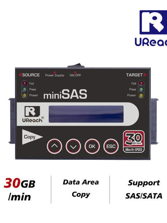 U-Reach SA310 SAS SATA 1對1 30GB/分 極速拷貝機 & 抹除機
