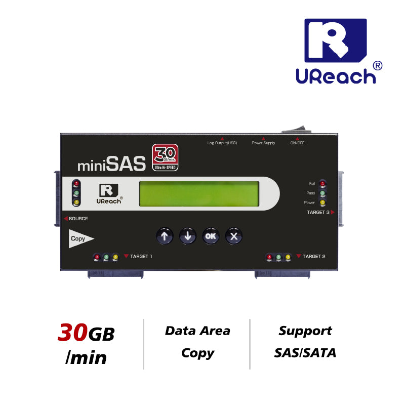 U-Reach SA330は、2.5インチ/3.5インチのSATAおよびSASドライブに対応した1:3のスタンドアロンハードドライブデュプリケーターおよびイレーザーです。最大30GB/分の超高速で動作します