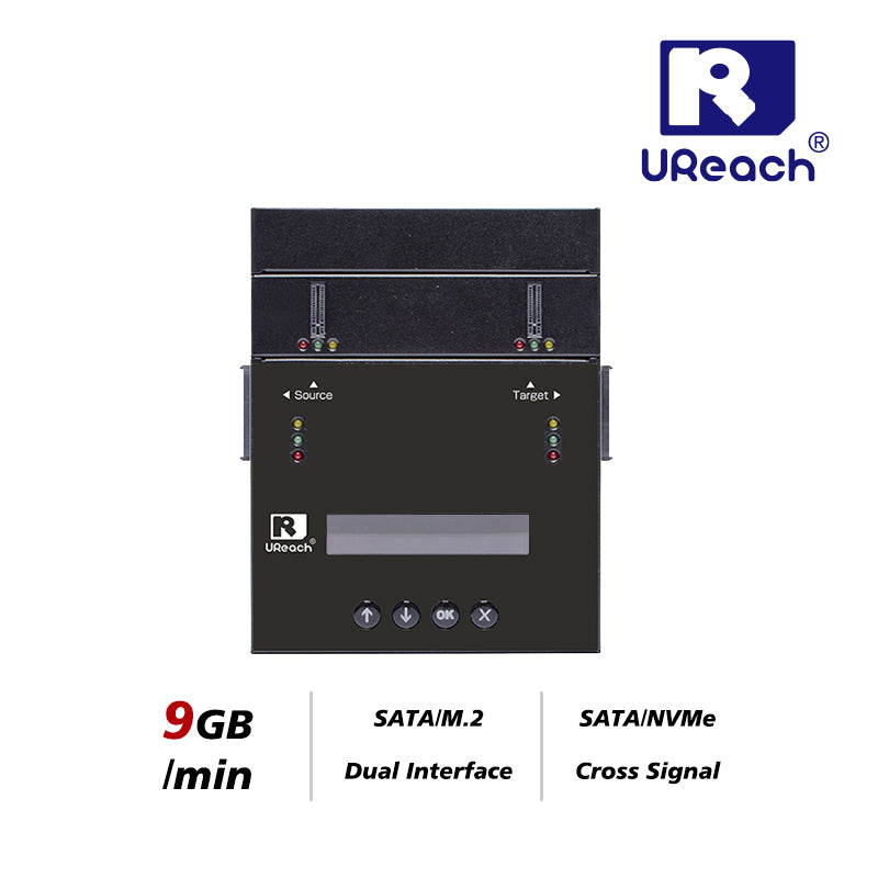 U-Reach SP101 1:1 M.2 SATA/NVMe デュアルインターフェイスハードディスク デュプリケーター & データ消去専用機