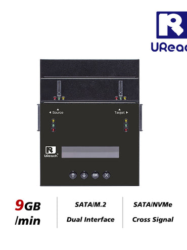 U-Reach SP101 1:1 M.2 SATA/NVMe デュアルインターフェイスハードディスク デュプリケーター & データ消去専用機