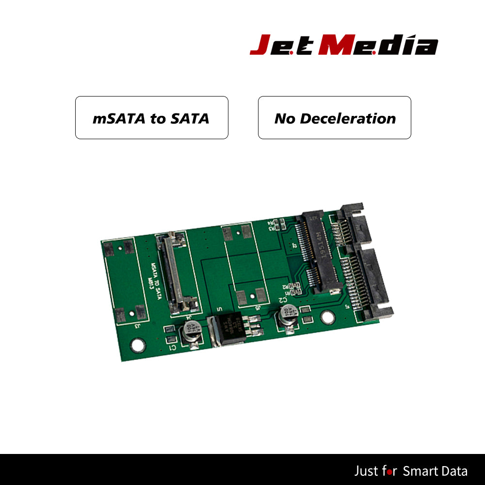 JetMediaのmSATAからSATAへのアダプターです